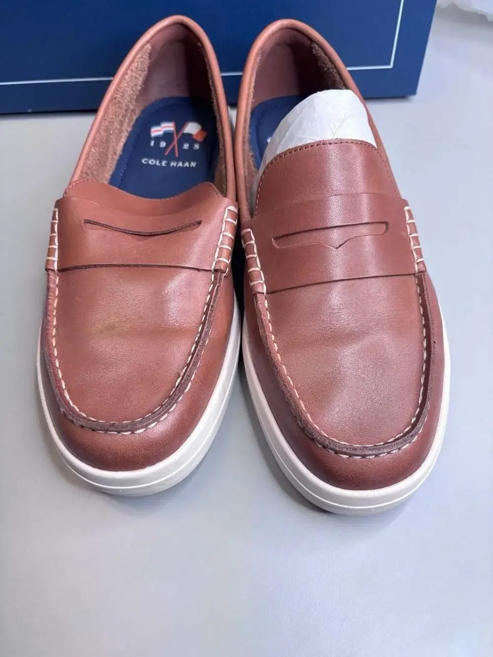 Cole Haan Nantucket Drift Penny Loafer British Tan Leather size 9